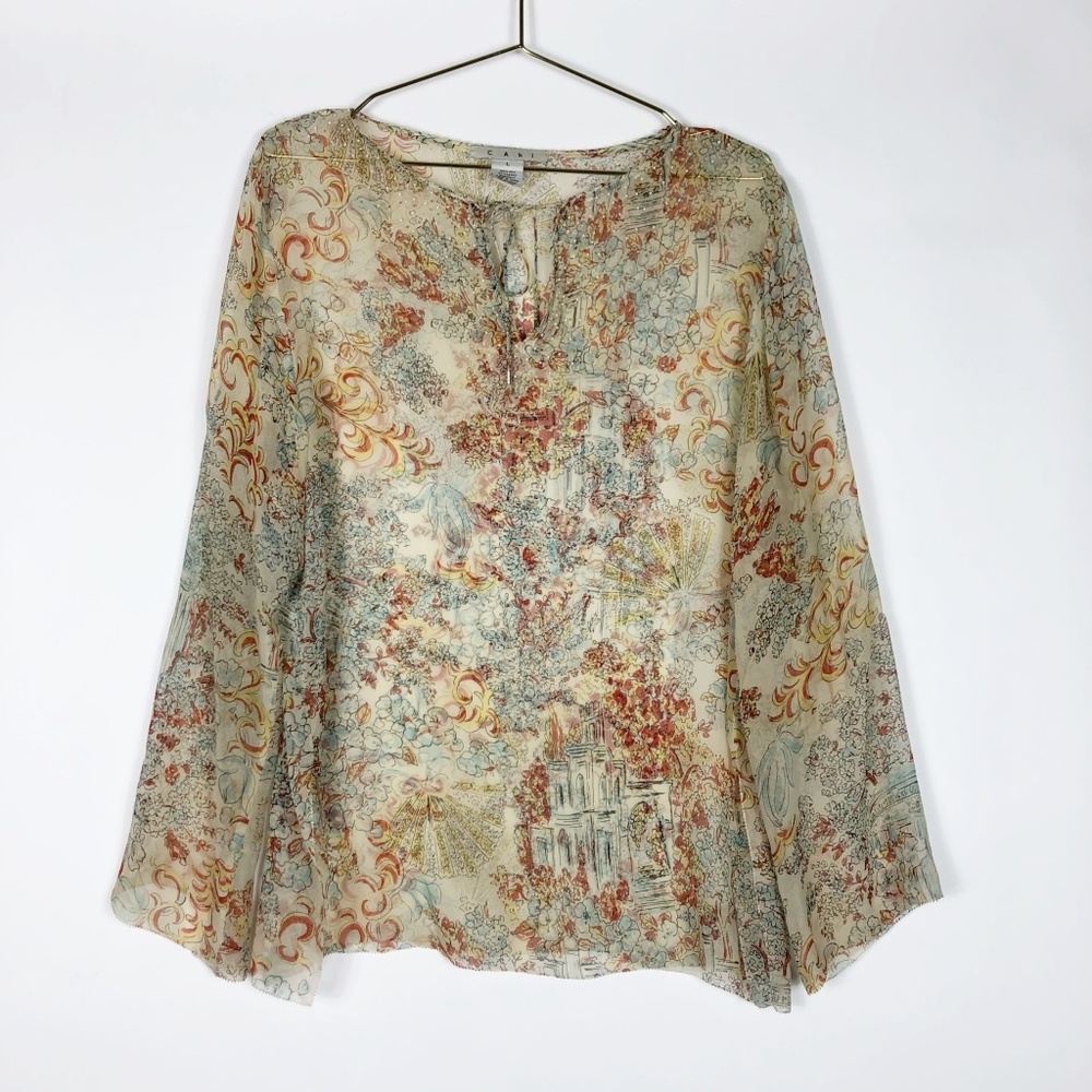 CAbi Silk Sheer Blouse